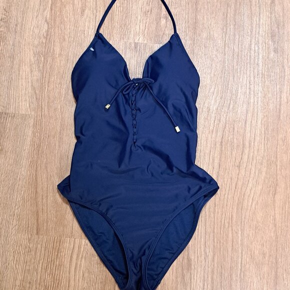 Uncommon Sense One Piece Dark Blue Swimsuit NWT Size Misses Medium - Picture 4 of 8